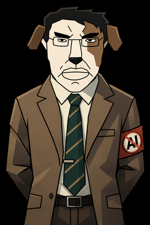 Evil Hei wearing the anti-AI armband